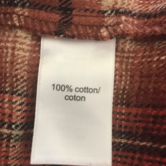 Maurices Cabin Plaid Hooded Boyfriend Flannel Tunic Shirt Plus Size 1X Brown - Picture 7 of 7